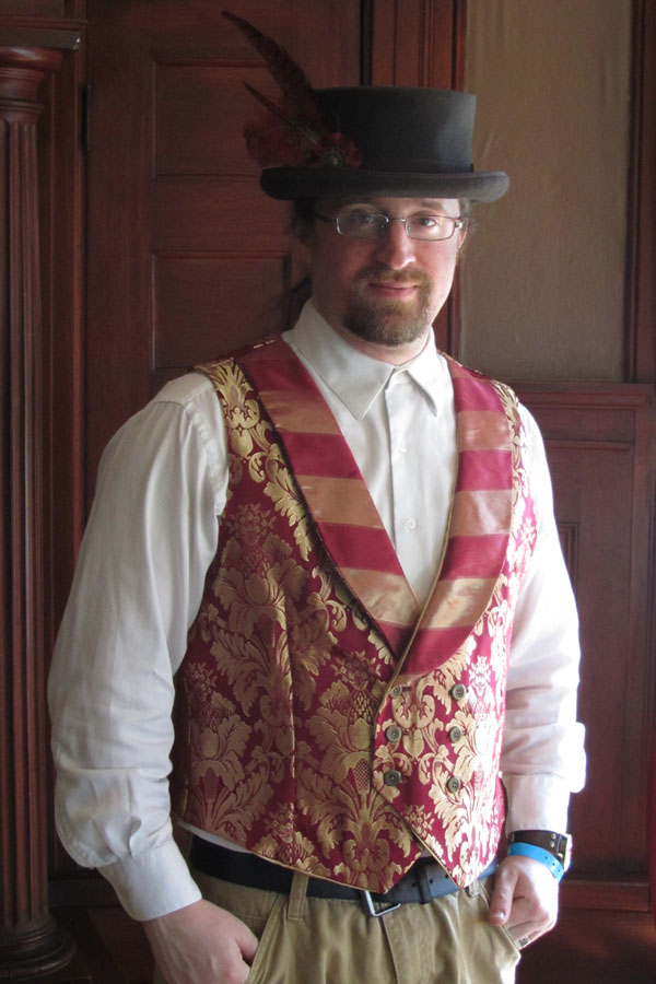 Mens Double Breasted Button Steampunk Vest
