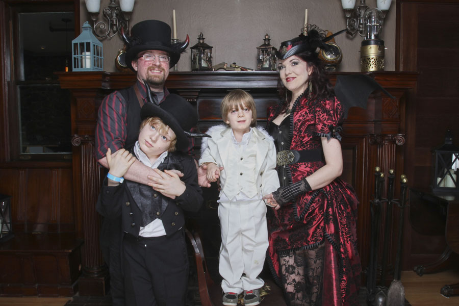 Our Family, as Steampunk Devils and baby Angel