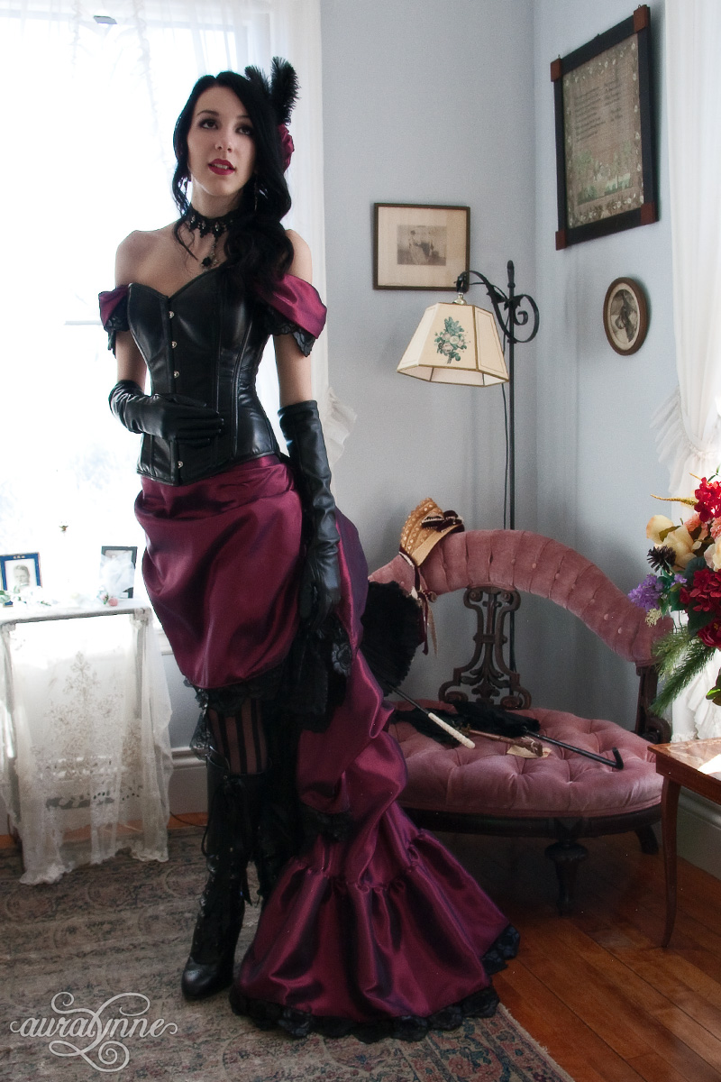 Luscious in Leather Steampunk Bustle Gown – auralynne