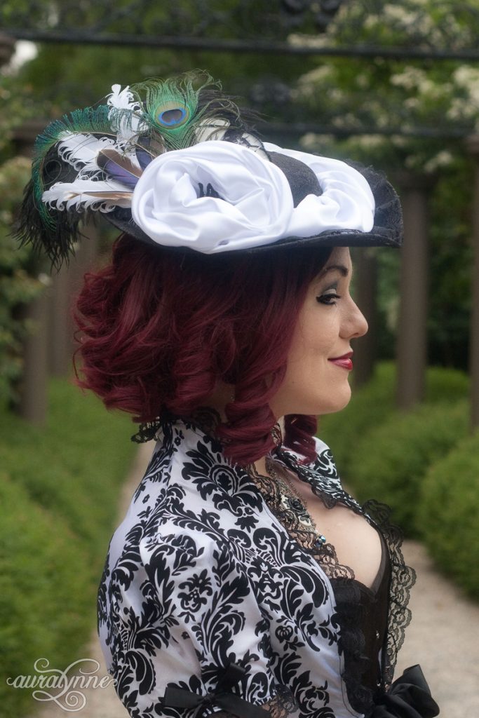 White and Black Gothic Wedding Dress