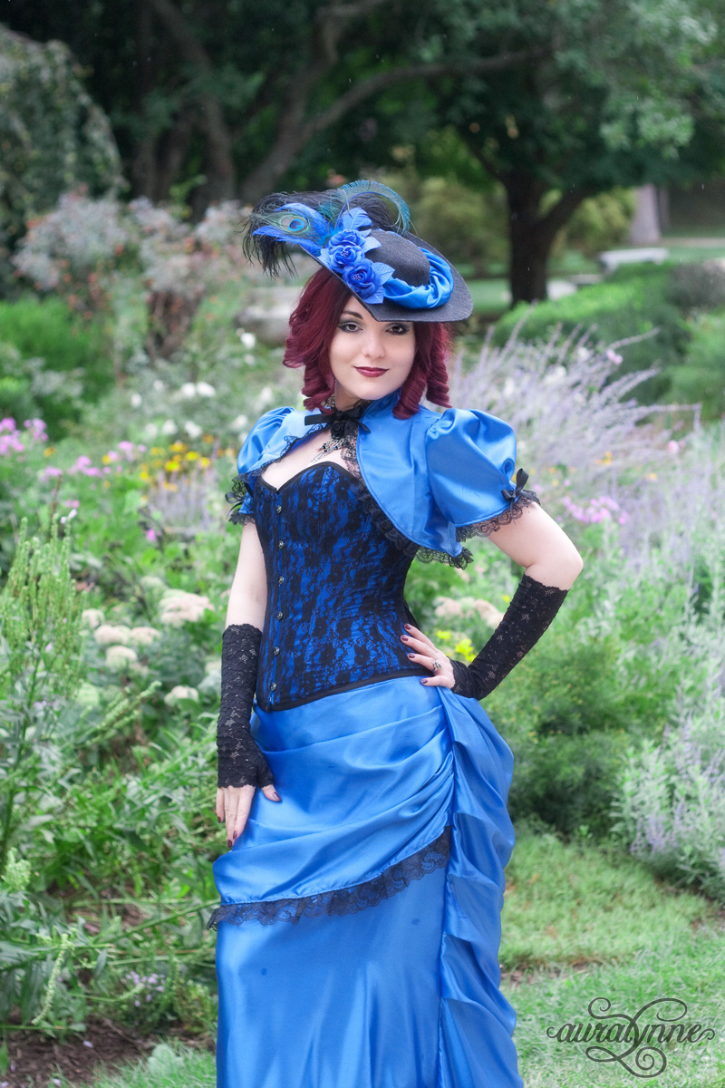 blue gothic wedding dress