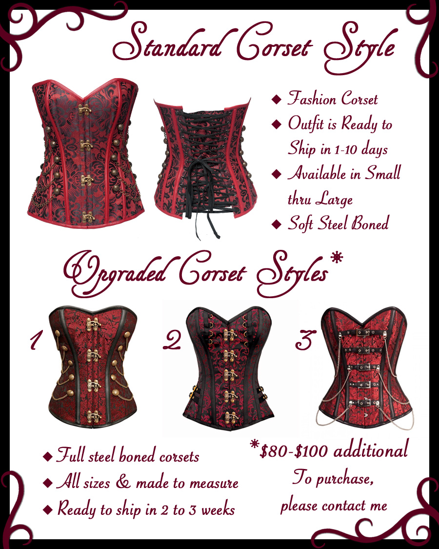 Striped Bustle Clasp Corset