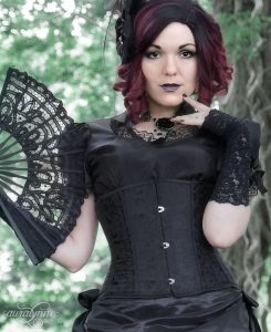An underbust corset in black