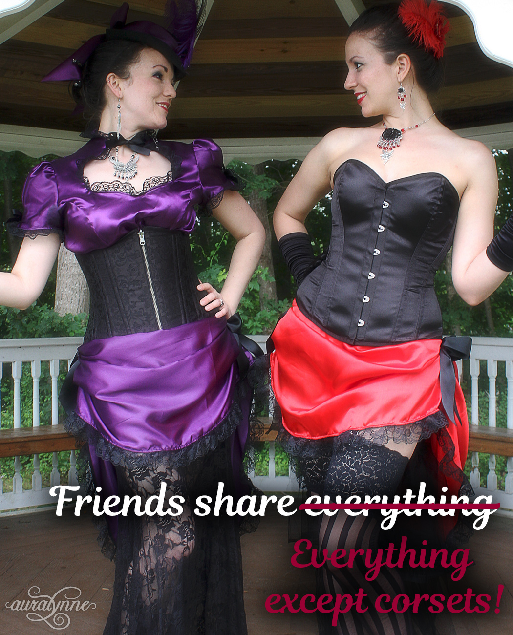 Friends share everything except corsets