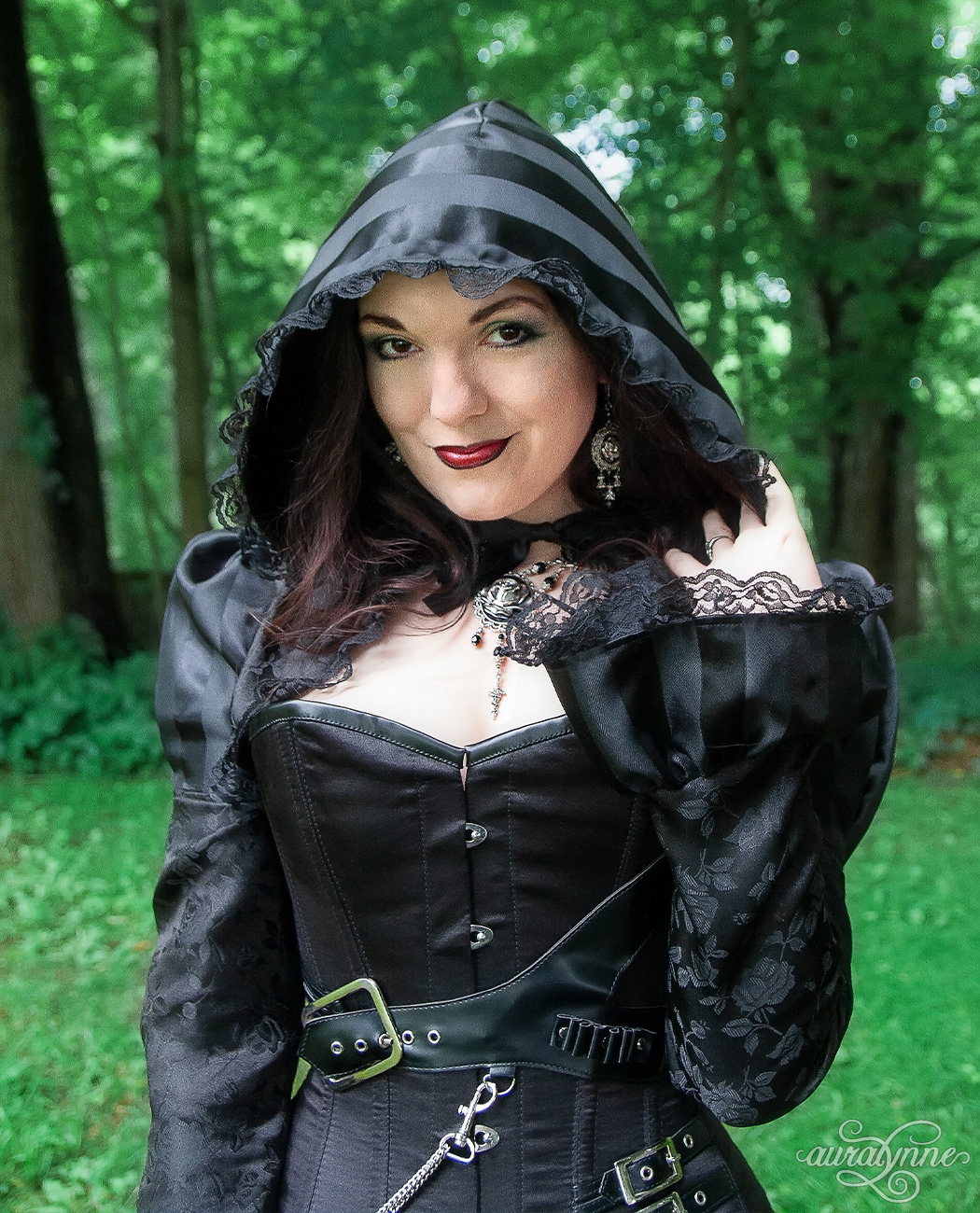 Wine and Roses – Burgundy and Black Victorian Steampunk Dress – auralynne