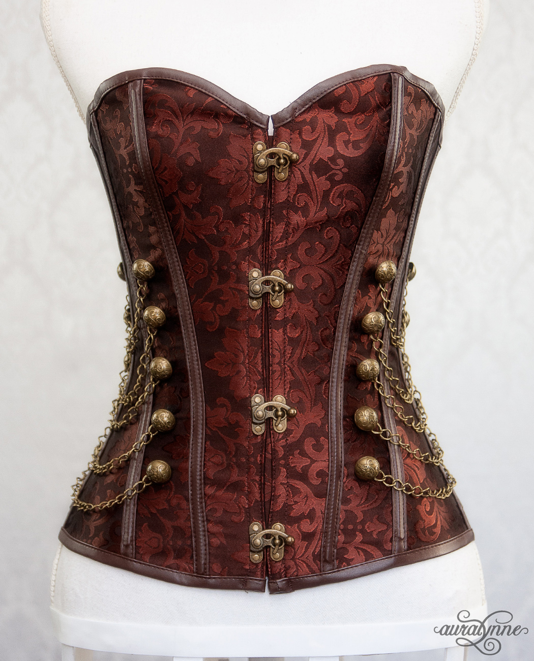 Brown Steampunk Corset Front View