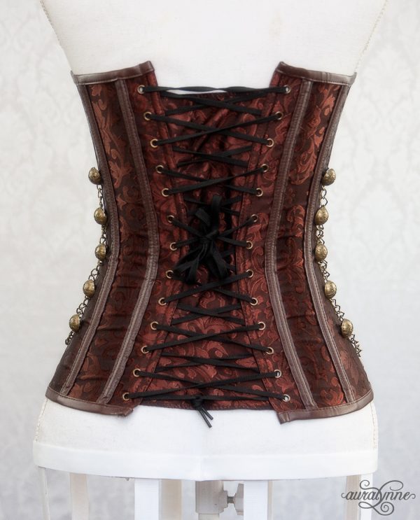 Brown Steampunk Corset Back View