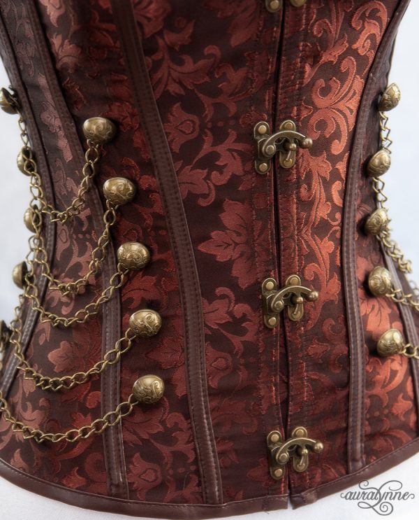 Brown Steampunk Corset Closeup