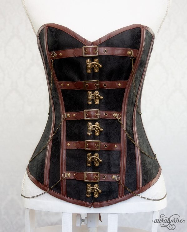 Copper Brown Steampunk Corset Front