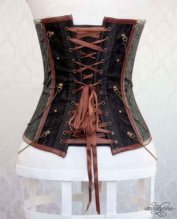 Copper Brown Steampunk Corset Back