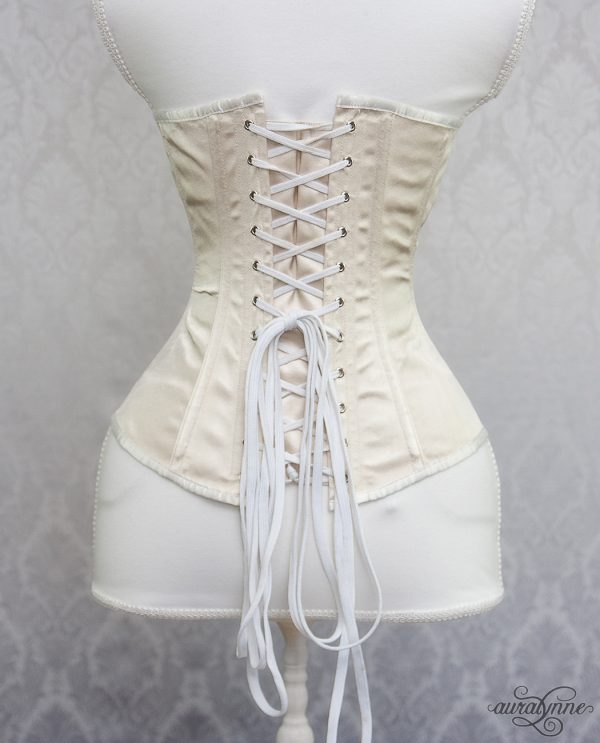 Ivory Satin Hourglass Corset Back