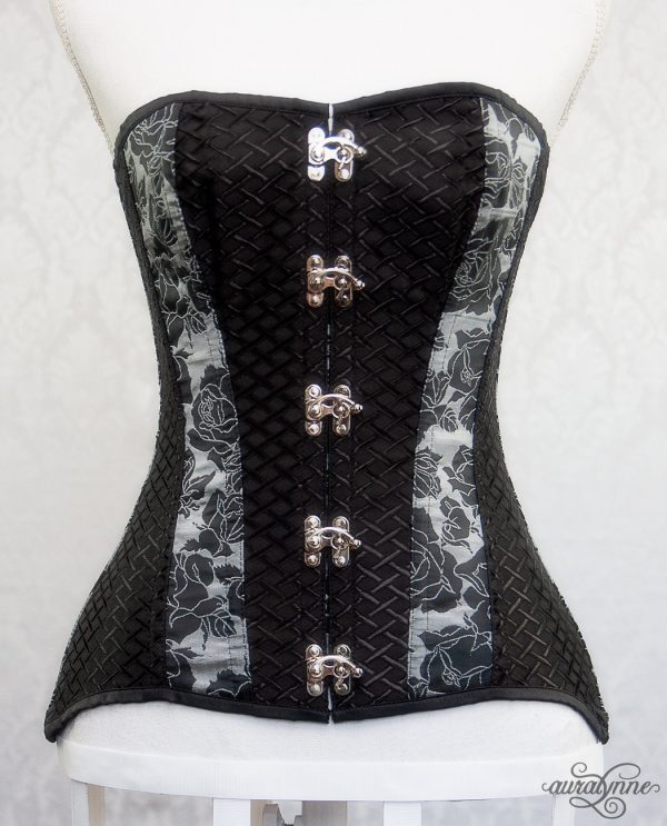 Silver and Black Gothic Corset Front