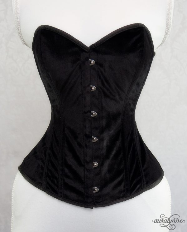 Black Velvet Hourglass Corset Front