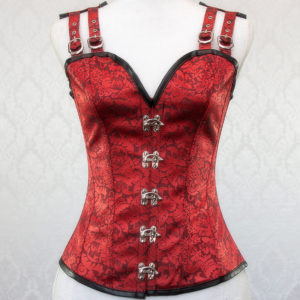 Red Steamgoth Corset Front