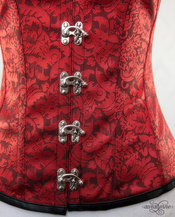 Red Steamgoth Corset Closeup