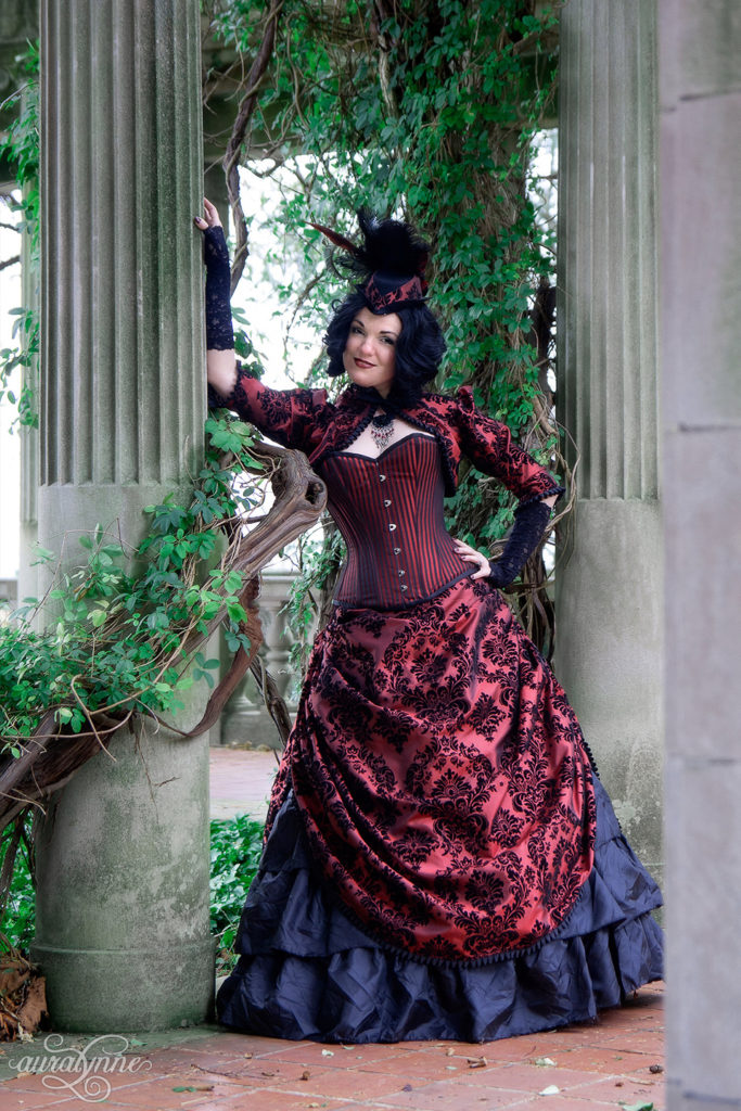 Burgundy Steampunk Wedding Dress – auralynne