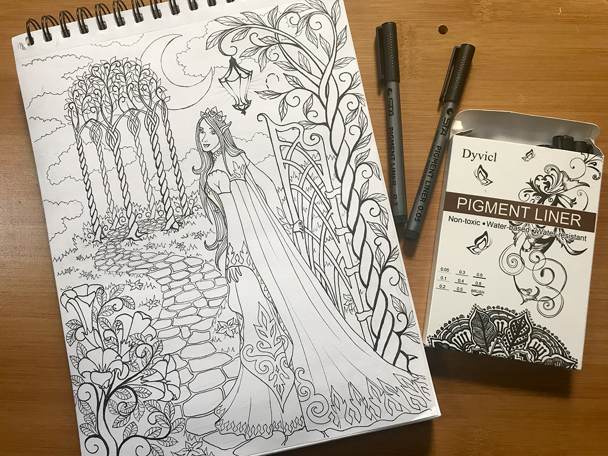 Elven Queen Coloring Page – auralynne