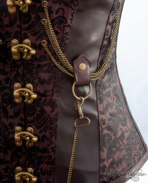 Brown Steampunk Corset Closeup