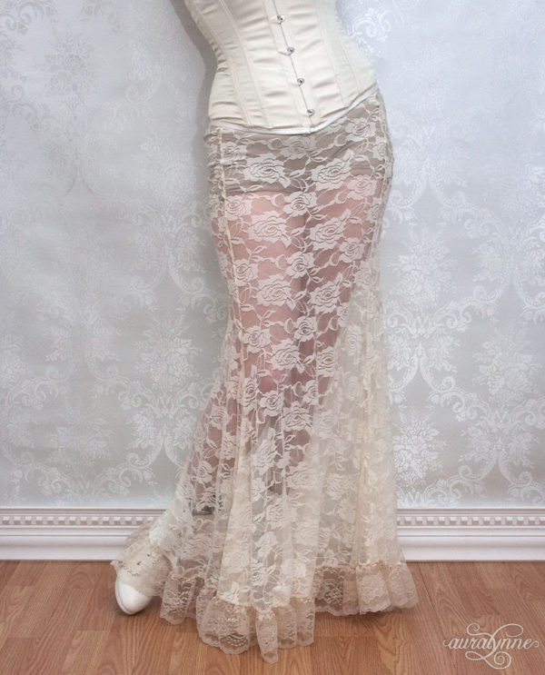 Ivory Lace Trumpet Skirt