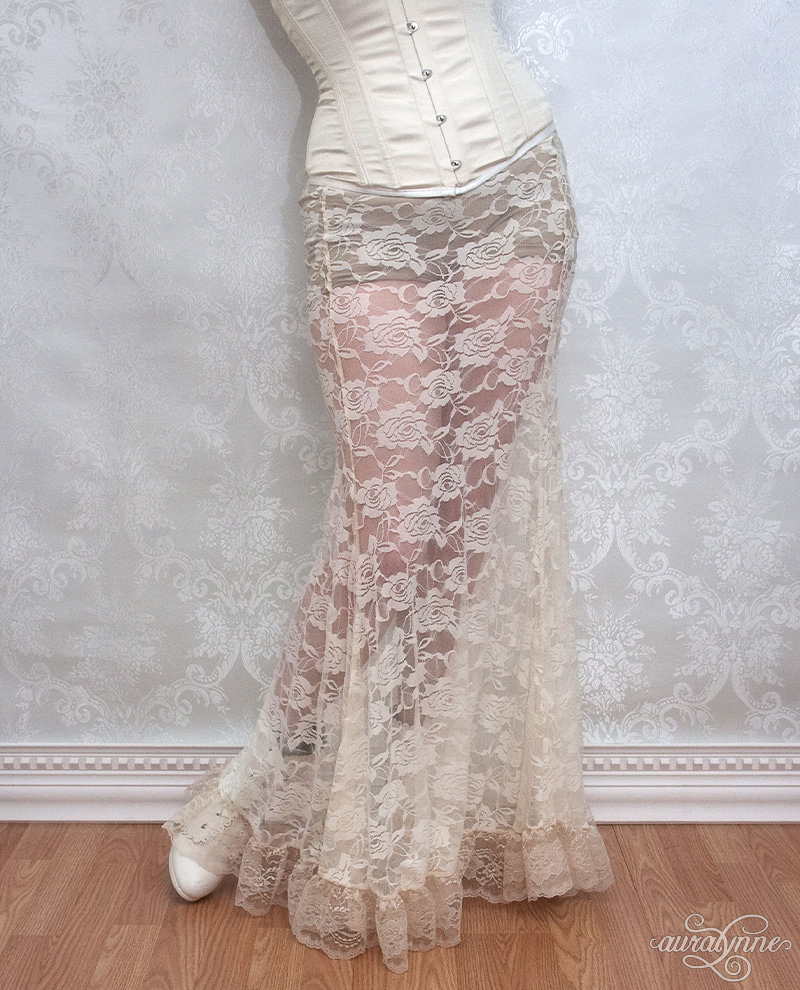 Ivory Victorian Lace Mermaid Skirt – auralynne