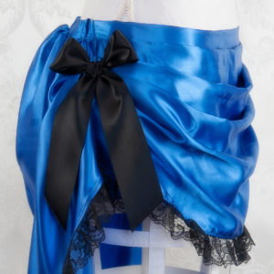Blue Bustle Skirt Closeup