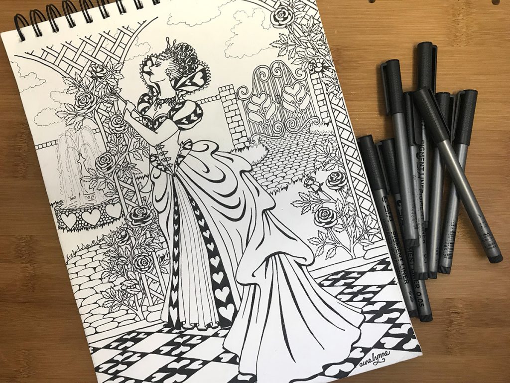 alice in wonderland queen of hearts coloring pages