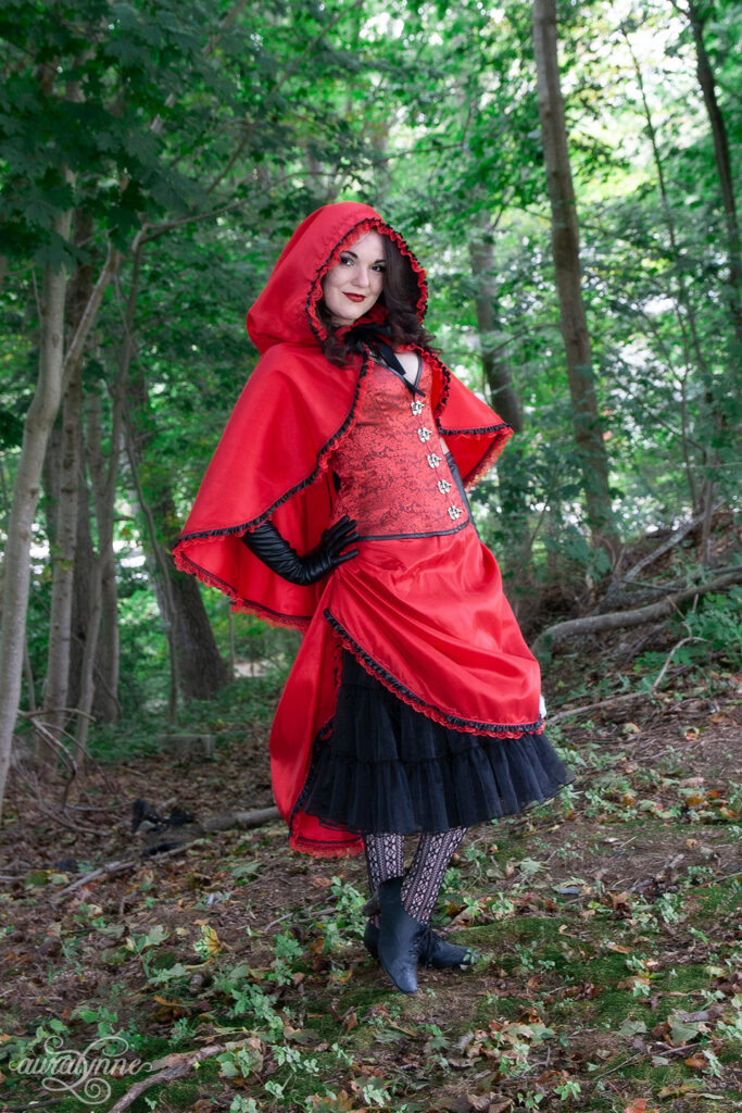 dark red riding hood costume