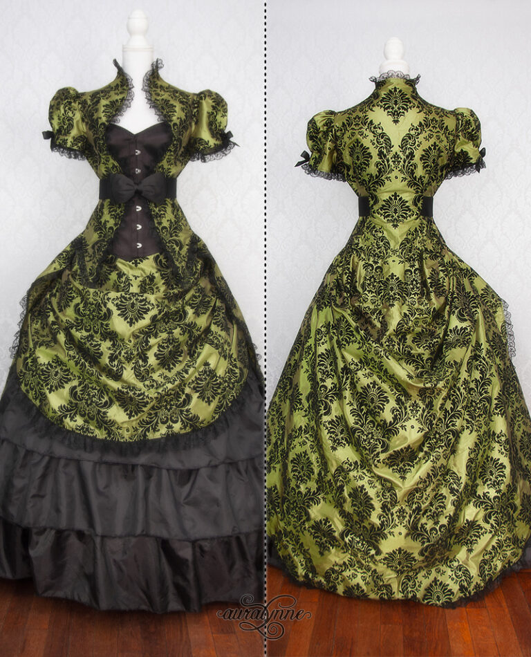 Olive Opulence – Green Victorian Steampunk Wedding Dress – auralynne