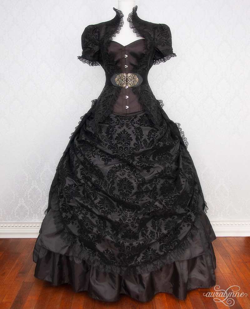 Steampunk Noir Black Victorian Gothic Wedding Dress Auralynne
