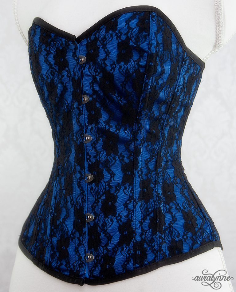 Sapphire Blue Lace-All-Over Corset – auralynne