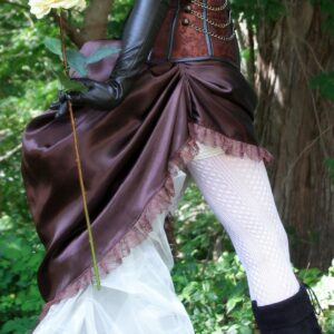 Vintage Diva Bustle Mini Skirt - Silky Satin